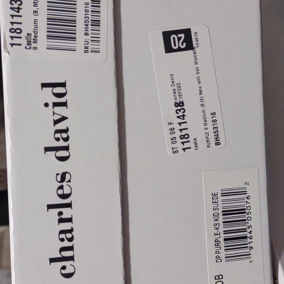 👣CHARLES DAVID Castle Stiletto Evening Dress Heels - Dark Purple footwear - Picture 12 of 13